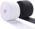 Elastic Band Material for Sewing 2 Inch Wide Braided Elastic Cord Pants Elastic Spool Heavy Stretch for Waistband 10 Yard (5 Yard White,5 Yard Black)