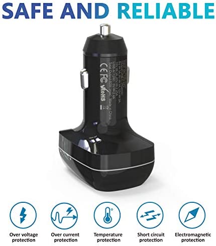 Surface Pro Car Charger Surface Laptop Car Charger, USB C Car Charger Compatible with Surface Pro X/7/6/5/4/3, Surface Laptop Go/4/3/2/1, Surface Book/Go 3/2/1, Dual USB Port for iPad, Phone, Switch