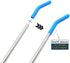 Big Drinking Straws Reusable 14.5" Extra Long 8mm Extra Wide Food-Grade 18/8 Stainless Steel Silicone Elbows Tips for Smoothie Milkshake Cocktail Juice Hot Drinks - Set of 4 + 2 Cleaning Brushes