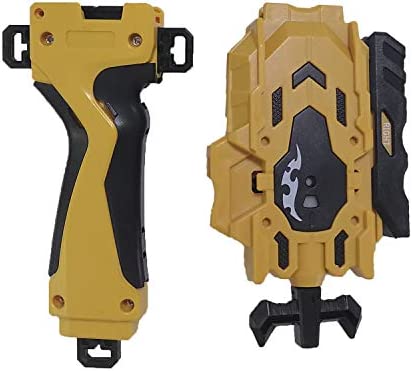 Speder Bey Gyro Blades Launcher and Grip , Light Sparking Battling Burst String Launcher Gyro Left&Right LR Spin Top Compatible with All Bey Burst Series Battling (Gold)