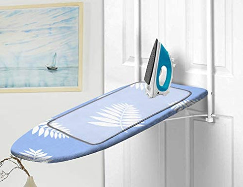 14x42 Inch Over-The-Door Ironing Board Replacement Pad/Cover,100% Cotton Iron Board Cover and Heavy-Duty Extra Thick Pad,Resists Scorching and Staining,Snugfit Ironing Board Cover