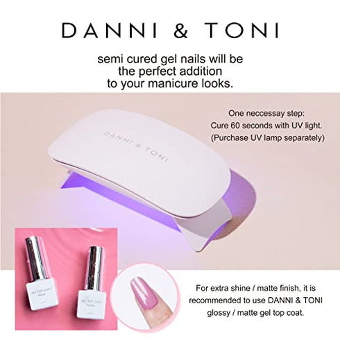 DANNI & TONI Semi-Cured Nail Strips (Take Me to Church) Gel Nail Stickers White Tip French Manicure Kit Wedding Nail Polish Strips 28 Stickers