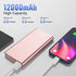 BONAI Portable Charger 12000mAh USB C Power Bank Battery Pack for Heated Vest High-Speed 3.0A Input/Output Compatible with iPhone 13/13 Pro Max/12/12 PM iPad Samsung Android-Blush Gold