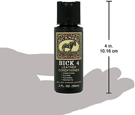 Bick 4 Leather Conditioner and Leather Cleaner 2 oz - Will Not Darken Leather - Safe of Leather Apparel, Furniture, Jackets, Shoes, Auto Interiors, Bags & All Other Leather Accessories