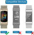Tobfit Metal Band Compatible with Fitbit Charge 5 Bands for Women Men, Magnetic Clasp Stainless Steel Mesh Loop Strap (Black & Space Gray)