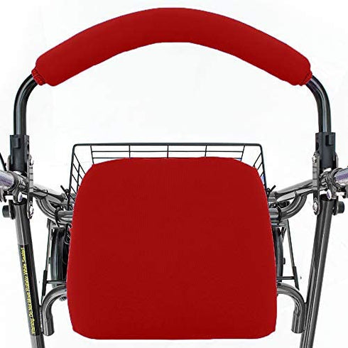 Top Glides Universal Rollator Walker Seat and Backrest Covers (Red)