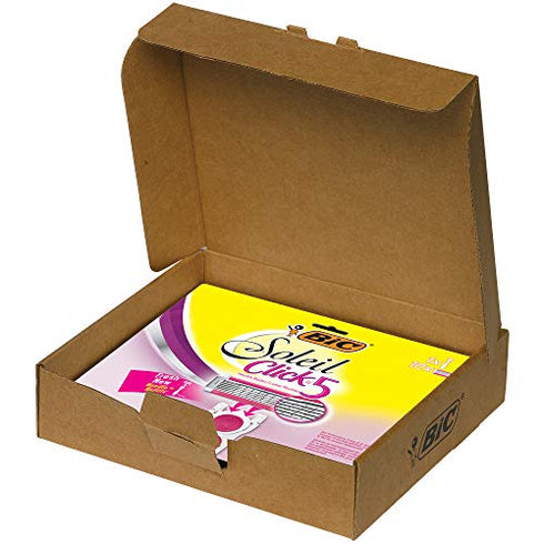 BIC Soleil Click 5 Women's Disposable Razor, Five Blade, 1 Handle and 10 Cartridges, For a Smooth and Close Shave