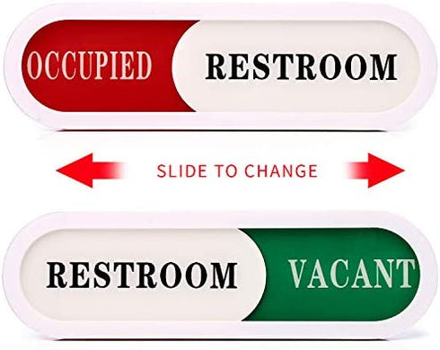 Vacant Occupied Sign(2 pack)for Home Office Hotles Hospital Restroom,Slider Door Sign (Tells Whether Room Vacant or Occupied), 6.7'' x 2''