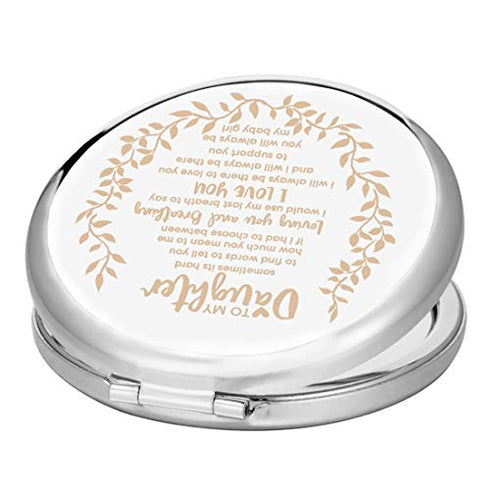 sedmart Gifts for Daughter from Mom, to My Daughter Engraved Compact Mirror with Inspirational Quotes,Christmas Birthday Graduation Gifts for Daughter Granddaughter