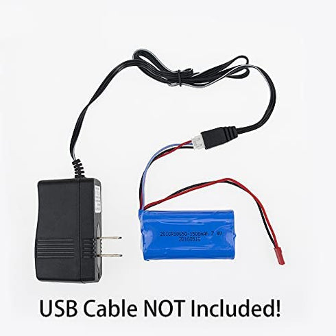 2 pcs 7.4V 1500Mah 15C JST Plug li-on Battery for HUANQI 957 948 848 Double Horse 9101 9053 MJX F45 T23 T55?Old Version? RC Car Helicopter Boat etc
