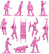 BMC Plastic Army Women - 36pc Pink Female Soldier Figures - Made in USA