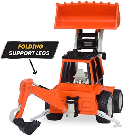 DRIVEN by Battat – Micro Backhoe Loader – Backhoe Loader with Sound Effects and Movable Parts for Kids Aged 3+