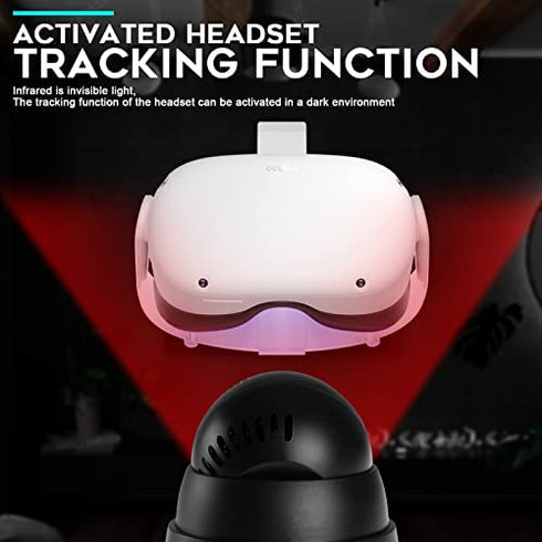 Orzero Ir Illuminator Infrared Light Compatible for Quest, Quest 2, Enhance Hand Tracking Immersive No-Light Disturbance Increase Tracking Sensitivity with Power Adapter - Black