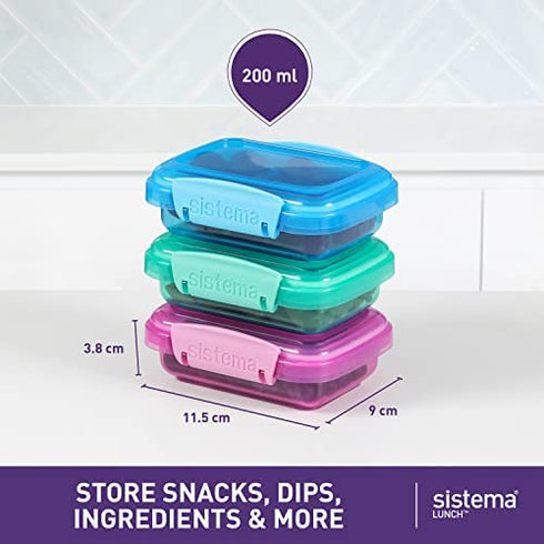 Sistema Lunch Collection Food storage containers, Blue, Green, Pink