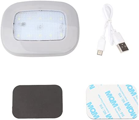 KaiDengZhe Auto Car Ceiling Roof Lights Magnetic Dome Light with Universal USB Rechargeable Wireless 10 LEDs for Interior and Exterior of Car, Boat, Trailer, Motorhome,Truck (Gray Shell-Whie light)