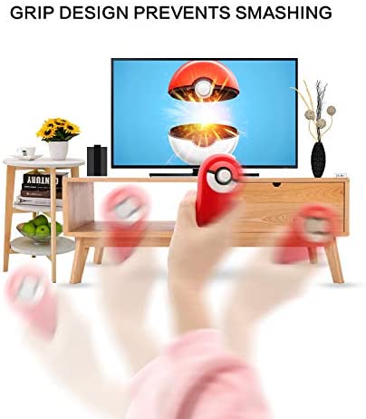 Poke Ball Plus Grip, Holder for Lets Go Pikachu Lets Go Eevee Pokemon Switch Poke Ball Plus with 2 Thumb Stick Covers - RedWhite