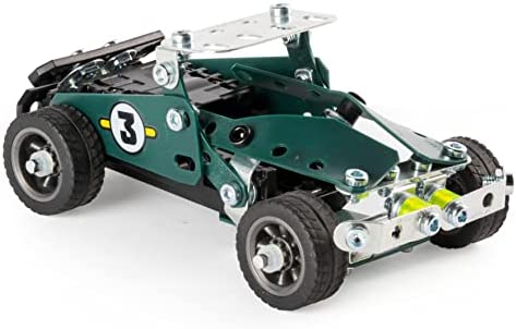 Erector by Meccano, 5 in 1 Roadster Pull Back Car Building Kit, for Ages 8 and up, STEM Construction Education Toy