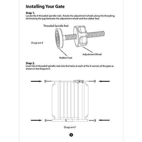 4 Pack 8MM Baby Gate Threaded Spindle Rod, Replacement Hardware Parts Kit for Pet & Dog Pressure Mounted Safety Gates - Extra Long Wall Mounting Accessories Screws Rods Adapter Bolts Black