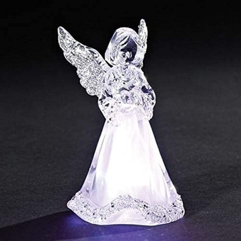 Tricolor LED Lighted Little Angel Figurine, 3 3/4 Inch