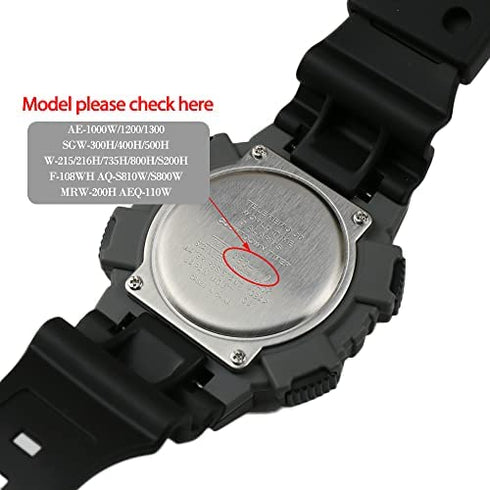 MCXGL Natural Resin Replacement Watch Band for Casio AE-1200 SGW-300H MRW-200H W-735H Waterproof Rubber Strap