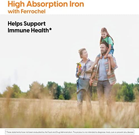 Doctor's Best High Absorption Iron with Ferrochel, Gentle on The Stomach, Immune Health, Blood Health, 27 mg