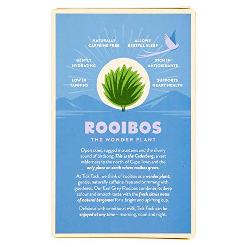 TICK TOCK TEAS Bags Earl Grey Rooibos Tea, 40 Count - Packaging May Vary