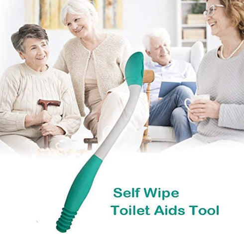 Toilet Aid Wiper Self Assist Bathroom Bottom Butt Wipe Helper Wand Long Reach Comfort Wipe Tool Paper Tissue for Pregnant After Surgery Seniors Arm Handicap Bariatric