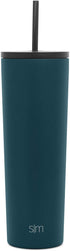 Simple Modern Insulated Tumbler Cup with Flip Lid and Straw Lid | Reusable Stainless Steel Water Bottle Iced Coffee Travel Mug | Classic Collection | 28oz (830ml) -Riptide