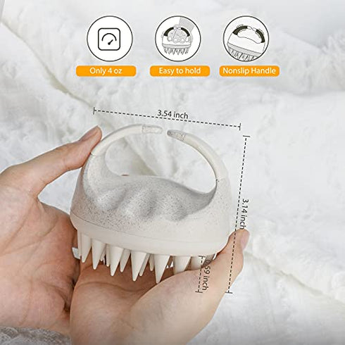 Sndyi Scalp Massager Shampoo Brush, Scalp Scrubber with Soft Silicone Bristles, Scalp Exfoliator for Dandruff Removal, Scalp Massager for Hair Growth, Wet Dry Hair Brush for Scalp Care