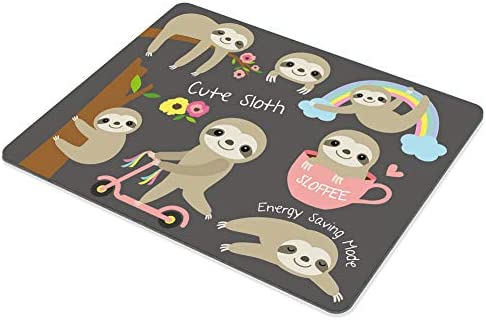 Smooffly Cute Baby Sloth Mouse pad Non-Slip Rubber Gaming Mousepad Rectangle Mouse Pads for Computers Laptop