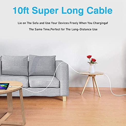20W USB C Fast Charger with 10ft USB C to C Charging Cord for 2022/2021/2020/2018 iPad Pro 12.9 Gen 6/5/4/3, iPad Pro 11 Gen 4/3/2/1, iPad Air 5th/4th Generation, iPad 10th Generation, iPad Mini 6th