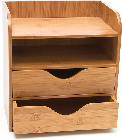 Lipper International 1804 Bamboo Wood 4-Tier Desk and Office Supply Organizer, 7 5/8" x 5 1/8" x 8 1/4"