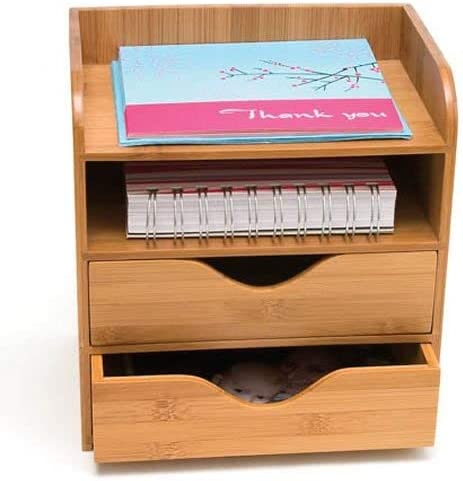 Lipper International 1804 Bamboo Wood 4-Tier Desk and Office Supply Organizer, 7 5/8" x 5 1/8" x 8 1/4"