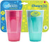 Dr. Brown's Cheers 360 Spoutless Training Cup, 9m+, 10 Ounce, Pink/Turquoise, 2 Count