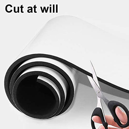 Foam Insulation Neoprene Sheets with Adhesive,Multi-Function Soundproof Large Marine Closed Cell Neoprene Rubber Roll (W?12 Inch T:1/8 Inch L:59 Inch,Black)