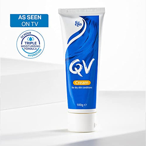 QV Cream Highly concentrated moisturising cream for dry skin 100ml, Fragrance Free, 100 gram