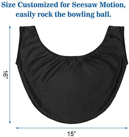 COITEK Bowling Seesaw Bag 2 Pack, Bowling Polisher Bag Carrier Ball Cleaner Holder Bag Bowling Cleaner Towel(Black)