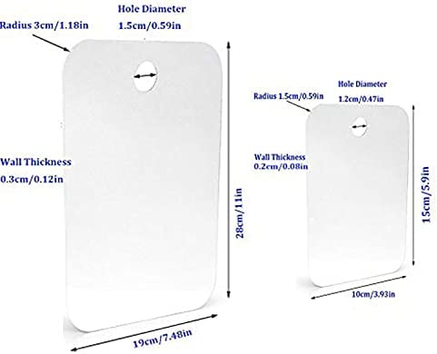 XoYo-2PCS Fogless Shower Mirror, Includes 2 Adhesive Hooks, Anit-Fog Shower Mirror, Shower Makeup Shave Mirror, Frameless Shower Mirror, Wall Hanging Mirror (Large+Small)