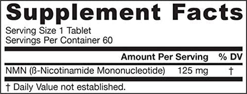 Jarrow Formulas Nicotinamide Mononucleotide (NMN) - 60 Tablets - Supports Energy Production - Vegan, Gluten Free - 60 Servings