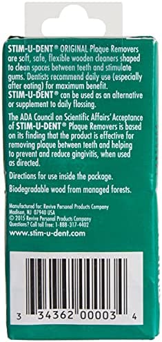 Stim-U-Dent Mint Plaque Removers, 4 Pack of 25 (Value Pack of 4)
