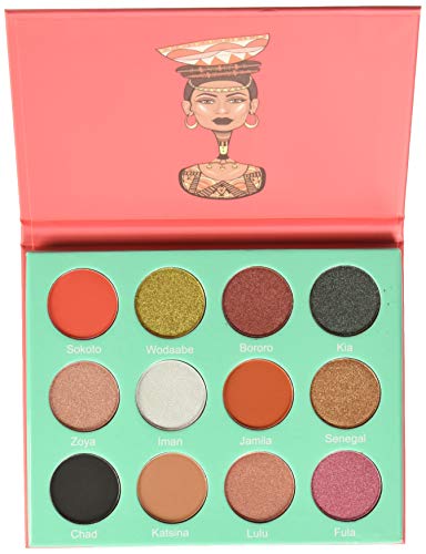 Juvia's Place Reds, Black, White, Golds, Peach, Nude Eyeshadow Palette - Professional Eye Makeup, Pigmented Eyeshadow Palette, Makeup Palette for Eye Color & Shine, Pressed Eyeshadow Cosmetics, Shades of 12