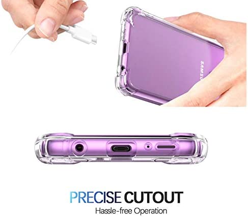Galaxy S9 Plus Case Crystal Clear Shockproof Bumper Protective Phone Cover for Samsung Galaxy S9+ Transparent Pure TPU Skin for Men Women Girls Flexible Rubber Silicone