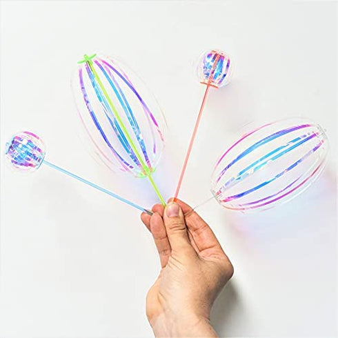 Rainbow Twirler Stick - 4 Pack - Magic Party Bubble Wand - Spin Twirl Swirl and Dazzle - Fun Addicting Party Favor