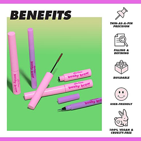 Lime Crime Bushy Brow Pen, Smokey (Black Brown) - Thin Precision Eyebrow Pencils Define, Shape, Build, Fill In & Flick Up - Eyebrow Filler for Natural Looking Brows - Vegan & Cruelty-Free