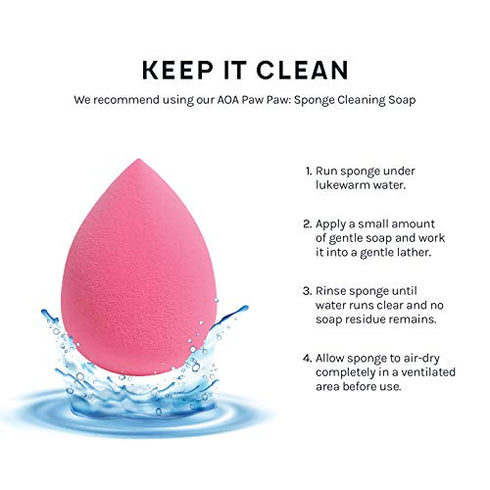 AOA Studio Collection Makeup Sponge Set Makeup Blender Latex Free and High-definition Set of 6 Makeup Blender For Powder Cream and Liquid, Super Soft Wonder Blender Beauty Cosmetic