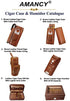 AMANCY Popular Cedar Wood Lined Portable Travel Leather Cigar Humidor Case,Packed by Nice Gift Box