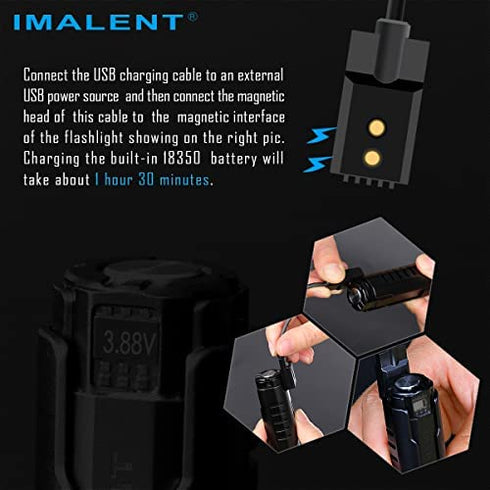 IMALENT LD70 EDC Flashlight Led Rechargeable Flashlight, Powerful 4000 Lumens with CREE XHP70.2 LED, Super Bright Torch for Camping and Hiking