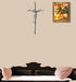 ACHIBANG Crucifix Wall Cross - Metal Slender Catholic Hanging Jesus Cross for the Wall - 10 Inch - Shiny Silver
