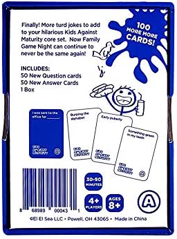 Kids Against Maturity Expansion Pack #3, Card Game for Kids and Families, Super Fun Hilarious for Family Party Game Night (Core Game Sold Separately)