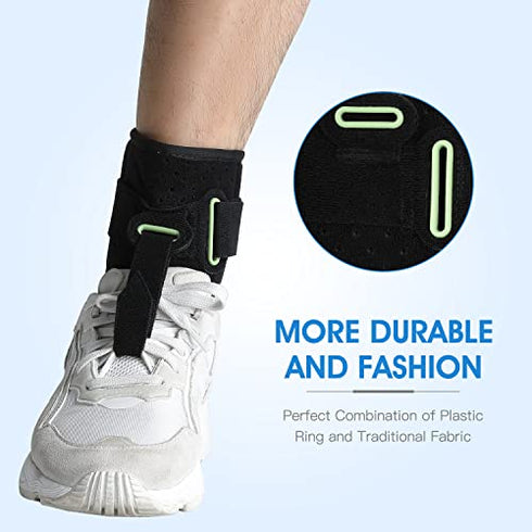 Adjustable Drop Foot Brace Foot Up Afo Brace Unisex Fits for Right /Left Foot Orthosis Ankle Brace Support, Improve Walking Gait, Effective Relieve Pain for Achilles Tendon